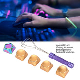 5Pcs Metal Keycaps, XDA Keycaps with Key Puller Special Touch Color Plating Beautiful Textures Decorative Compatible with Mechanical Gaming Keyboard(Gold)